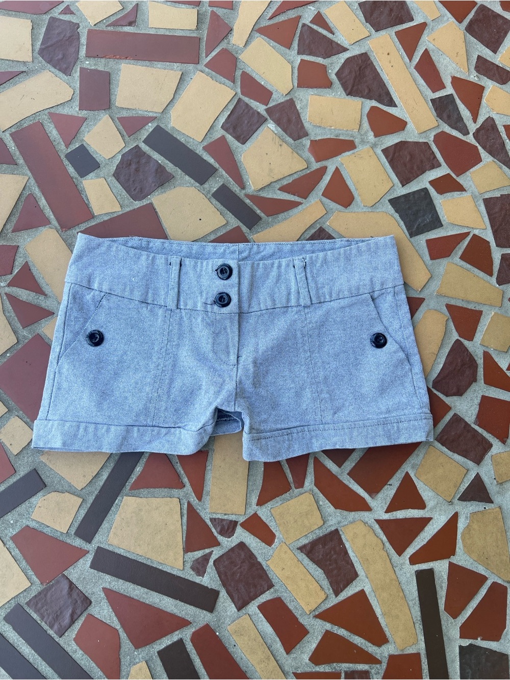 Y2K Charlotte Russe Gray Button-Front Sailor Shorts